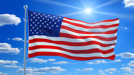 Obraz premium flag, america, usa, stripes, stars, blue, red, united states, white, american flag, banner, patriotism, freedom