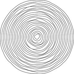 Circle composed of soft continuous line loops creating gentle overlapping organic shapes arranged radially.