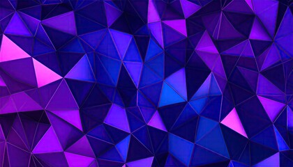 Abstract geometric background of vibrant purple and blue triangles