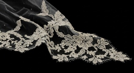 繊細なレース刺繍 優美なベール 光沢輝く (Sen'saitana resu shishu yuubina beeru kouhaku kagayaku) This translates roughly to: Delicate lace embroidery, elegant veil, shining luster.. AI Generated