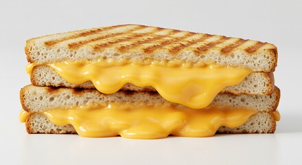 黄金色チーズとろり 熱々グリルサンド 食欲そそる美味しさ. AI Generated