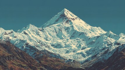 Snowy mountain peak against a clear sky.