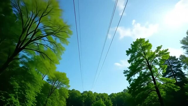 Nature green trees forest sky blue sunny day scenic view outdoor travel adventure exploration summer 100