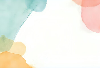 Watercolor pastel abstract background with soft brush strokes, splattered paint, and subtle paper texture — ideal for artistic branding and invitations.