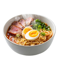 Delicious Ramen Bowl with Egg and Meat Enjoying Japanese Cuisine Tradition