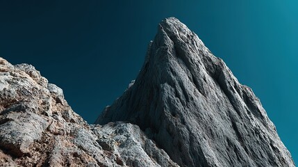 Rugged mountain peak against a vibrant sky.