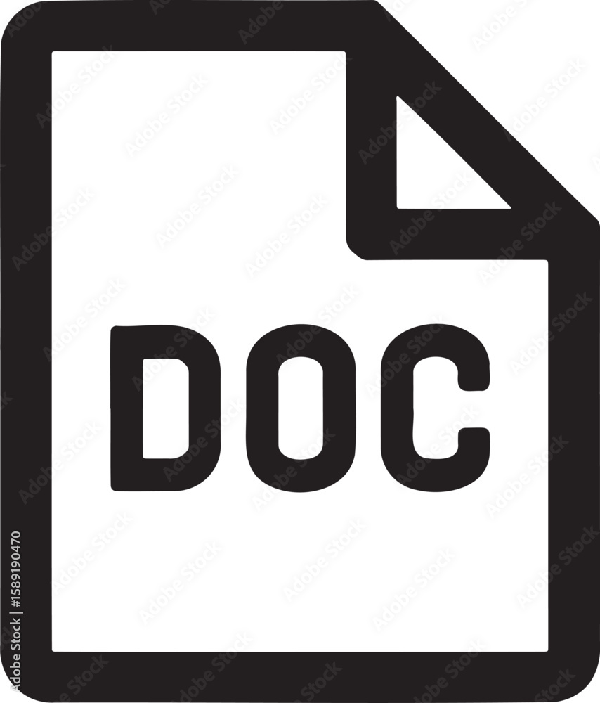 Poster doc file icon vector illustration isolated on transparent background