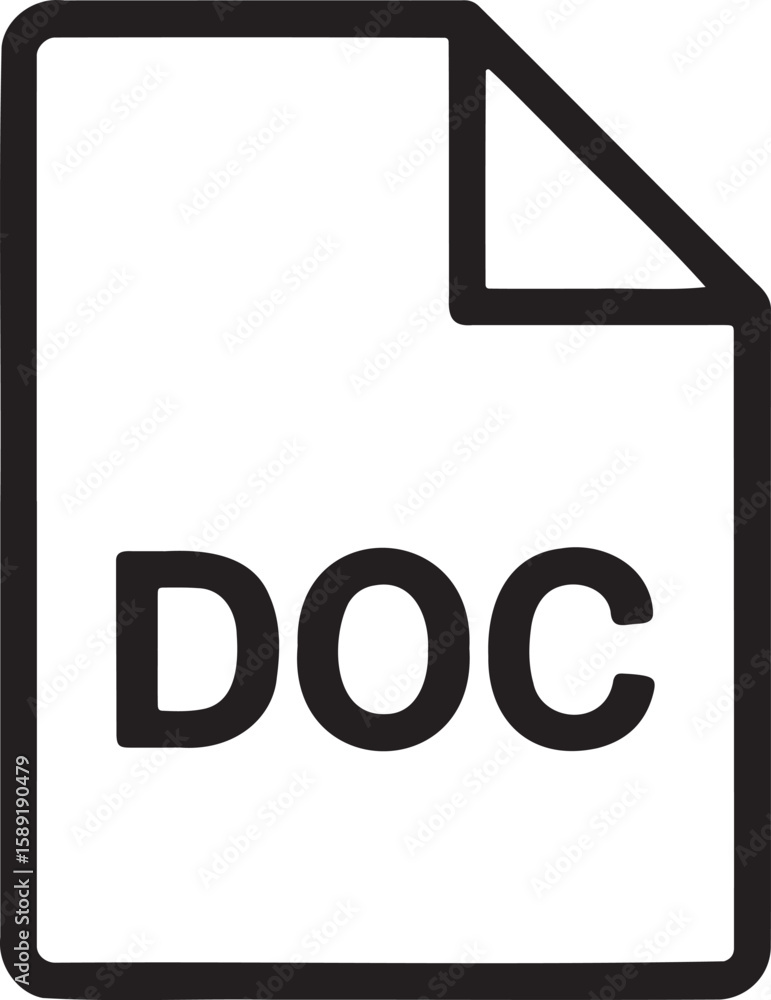 Poster doc file icon vector illustration isolated on transparent background