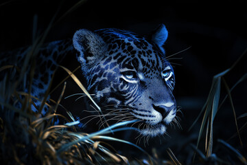 Leopard in the wild: A big cat predator in its natural jungle habitat