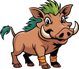 Fototapeta premium Warthog's character is full of charm