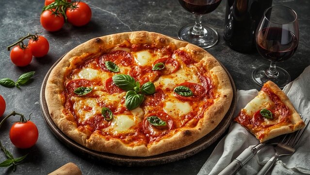 pizza margherita, a typical Italian food