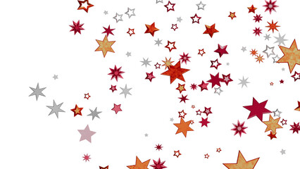 Festive background with red, orange, and silver stars. Perfect for holidays, celebrations, or any project needing a sparkly touch.