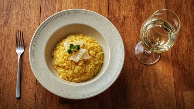 Risotto alla milanese typical Italian food