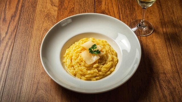 Risotto alla milanese typical Italian food
