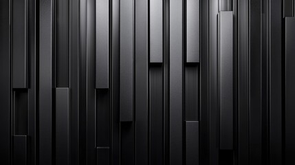 Contemporary metal with layered black panels, combining modern design with industrial aesthetics in a bold composition.