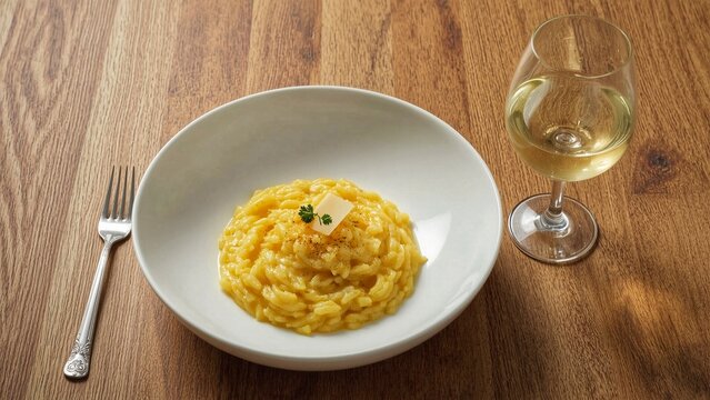 Risotto alla milanese typical Italian food