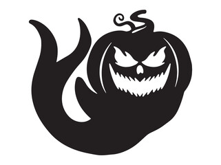 Ghost Face Pumpkin Halloween Silhouette