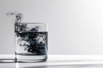 Dark ink swirling in clear glass (1)