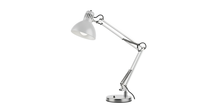 Modern Adjustable Desk Lamp Silver White