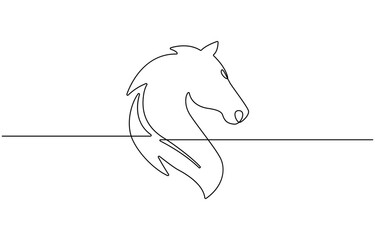 Elegant equine continuous line drawing , The continuous line style creates a sense of movement and grace. Simple yet expressive.