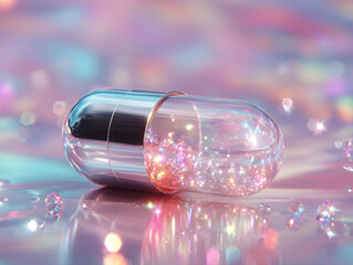 Abstract starlight and pink and purple medicine, powerpoint, website, marketing