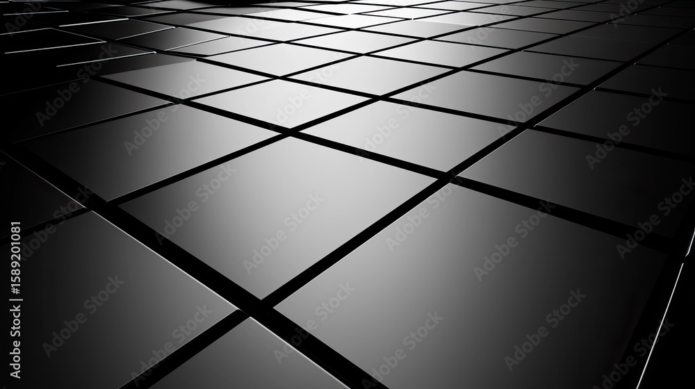 Poster minimalist architecture featuring dark metallic panels in a modern, structured composition with clea