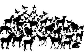 Vector art of silhouette of a deer