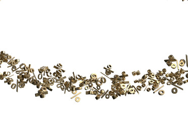 3d Sales icons floating in the air 3D rendering