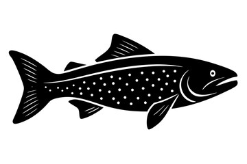 Vector art of silhouette of  fish on a white background