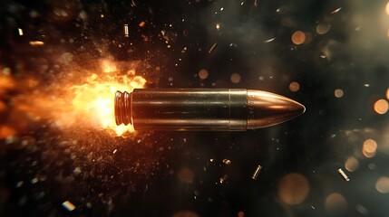 Running bullets on black background