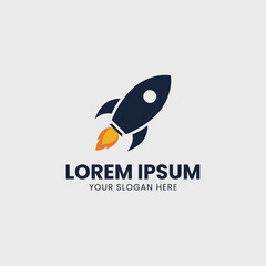 Obraz premium Rocket Launching Design: A sleek, minimalist design features a stylized rocket soaring upwards, accompanied by the placeholder text Lorem Ipsum, symbolizing innovation and forward progress. 