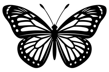 Vector art of silhouette of butterfly 