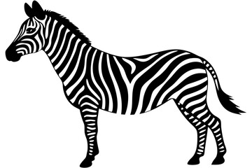 Vector art of silhouette of zebra 
