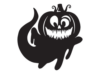 Ghost Scary Face Halloween Pumpkin