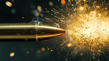 Running bullets on black background