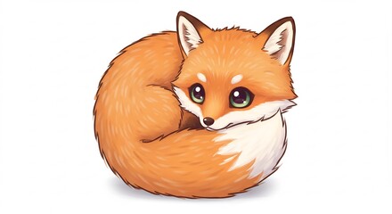 愛らしい子ぎつね 丸く毛並みふわふわ 優しい光 (Airashii kogitsune maruku kenami fuwafuwa yasashii hikari) Translation: Adorable fox kit, round fluffy fur, gentle light. AI Generated