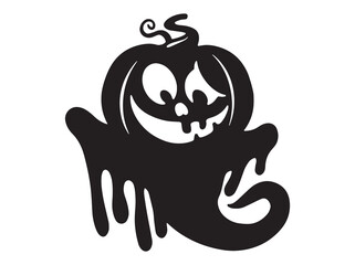 Ghost Scary Face Halloween Pumpkin
