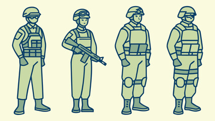 Soldiers in tactical gear military army