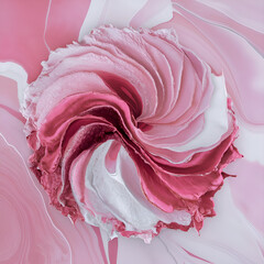 pink rose petals on pink satin