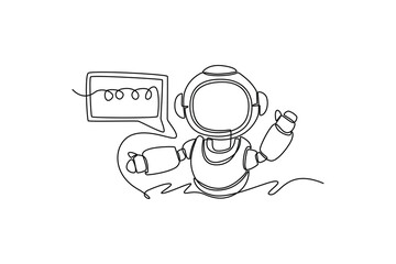 Chatbot AI Artificial Intelligence technology. AI chat concept. Single line draw design. Vector graphic illustration