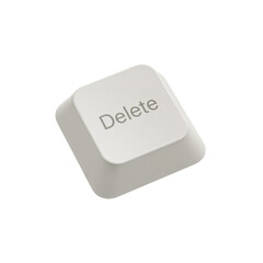Isolated delete key presentation showcasing modern interface aesthetic on transparent background