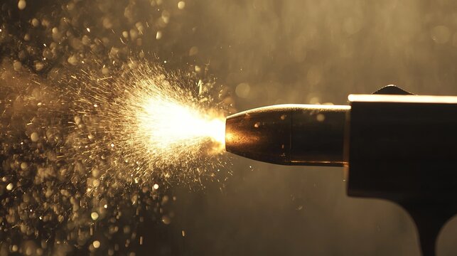 Running bullets on black background