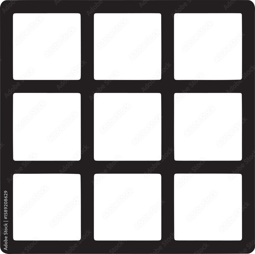 Poster grid view & list view icon vector illustration isolated on transparent background