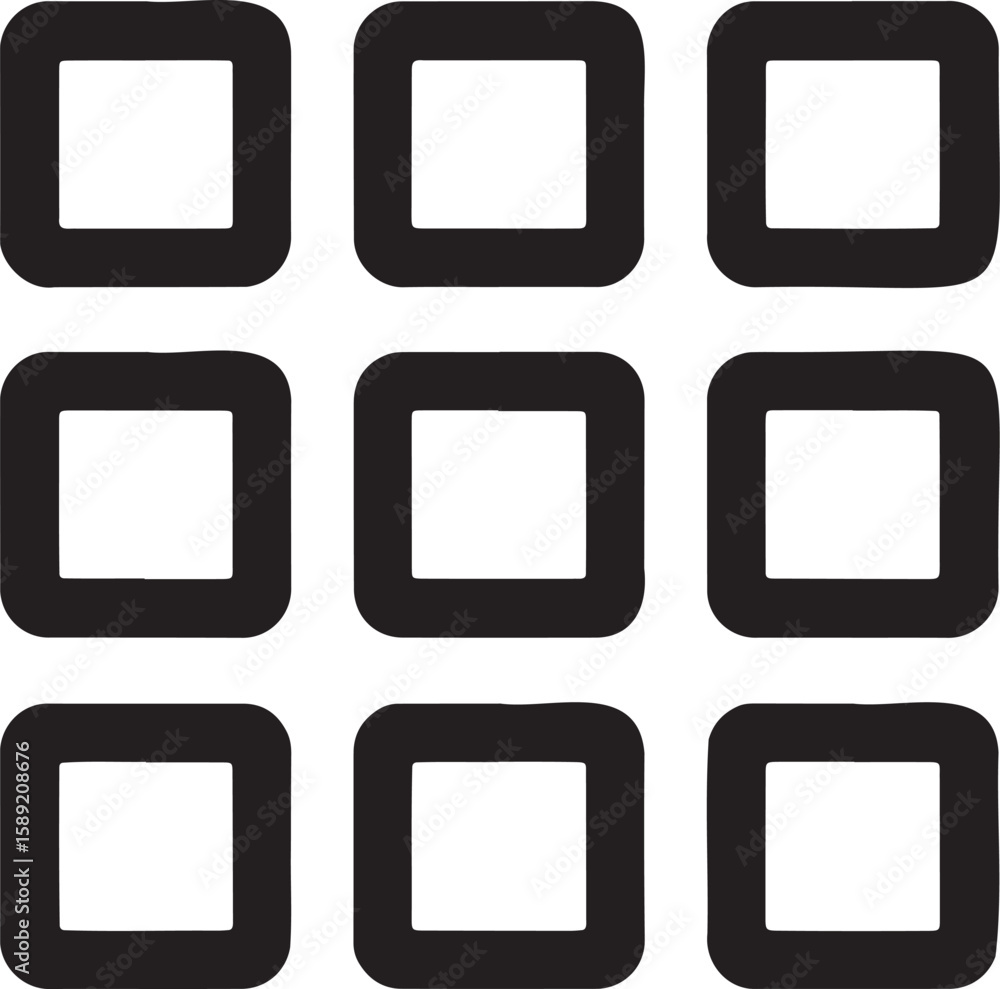 Aufkleber grid view & list view icon vector illustration isolated on transparent background