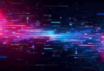 Glitch digital abstract background with RGB split, electronic noise, and data distortion — perfect for tech, EDM, and modern design visuals.