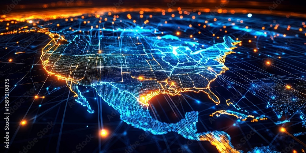 Aufkleber exploring the intricacies of data flow in the usa's telecommunication network.
