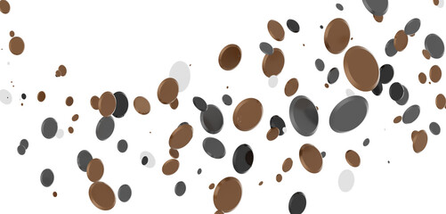 Multicolor confetti abstract background with a lot of falling pieces, isolated on a white background.