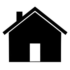 Simple Black House Icon home building