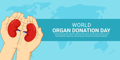 Vector illustration of World Organ Donation Day social media template
