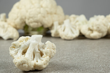 Fresh Organic White Cauliflower Space for Text